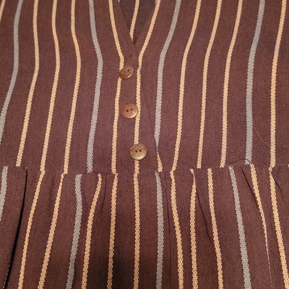 Loveriche NWT Brown Striped dress size e L - Picture 10 of 10